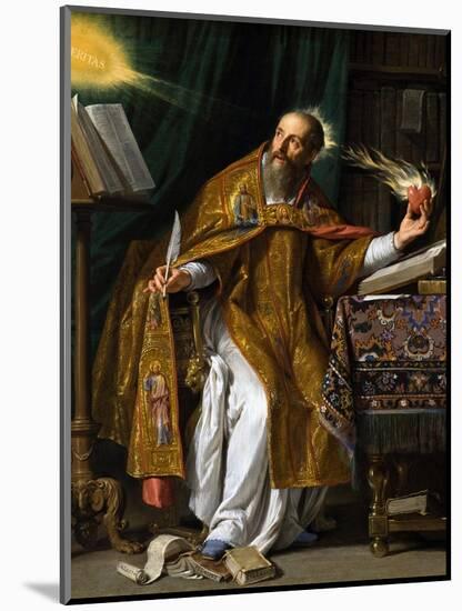 Painting of Saint Augustine of Hippo in his studio.-Vernon Lewis Gallery-Mounted Art Print