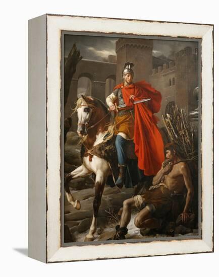 Painting of St. Martin Sharing His Coat, St. Gatien Cathedral, Tours, Indre-Et-Loire-Godong-Framed Premier Image Canvas