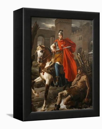 Painting of St. Martin Sharing His Coat, St. Gatien Cathedral, Tours, Indre-Et-Loire-Godong-Framed Premier Image Canvas