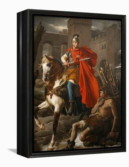 Painting of St. Martin Sharing His Coat, St. Gatien Cathedral, Tours, Indre-Et-Loire-Godong-Framed Premier Image Canvas