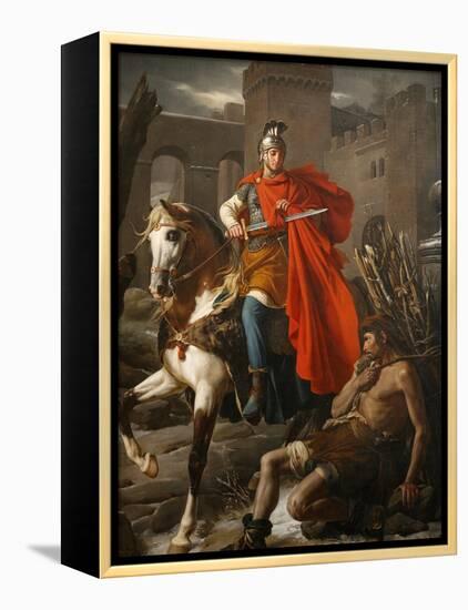 Painting of St. Martin Sharing His Coat, St. Gatien Cathedral, Tours, Indre-Et-Loire-Godong-Framed Premier Image Canvas