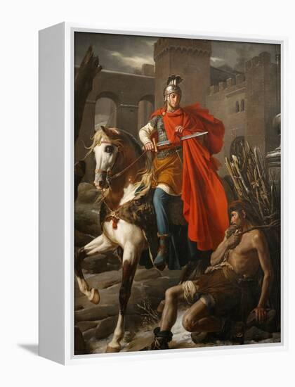 Painting of St. Martin Sharing His Coat, St. Gatien Cathedral, Tours, Indre-Et-Loire-Godong-Framed Premier Image Canvas