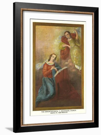 Painting of the Annunciation, San Miguel Church, Santa Fe, New Mexico-null-Framed Art Print