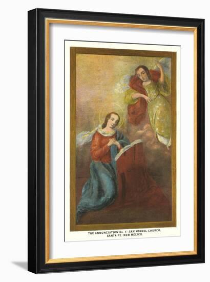 Painting of the Annunciation, San Miguel Church, Santa Fe, New Mexico-null-Framed Art Print