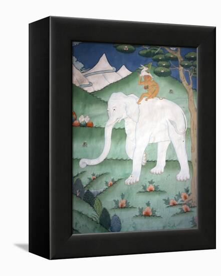 Painting of the Four Harmonious Friends in Buddhism, Elephant, Monkey, Rabbit and Partridge, Inside-Lee Frost-Framed Premier Image Canvas