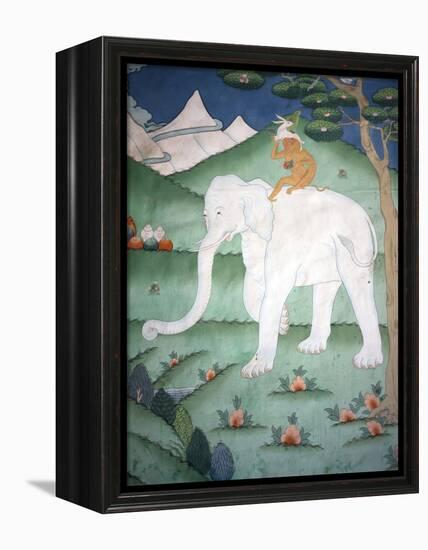 Painting of the Four Harmonious Friends in Buddhism, Elephant, Monkey, Rabbit and Partridge, Inside-Lee Frost-Framed Premier Image Canvas