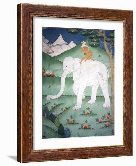 Painting of the Four Harmonious Friends in Buddhism, Elephant, Monkey, Rabbit and Partridge, Inside-Lee Frost-Framed Photographic Print