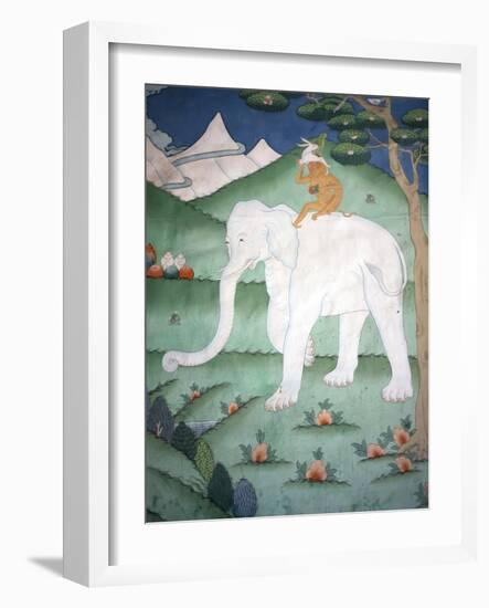 Painting of the Four Harmonious Friends in Buddhism, Elephant, Monkey, Rabbit and Partridge, Inside-Lee Frost-Framed Photographic Print