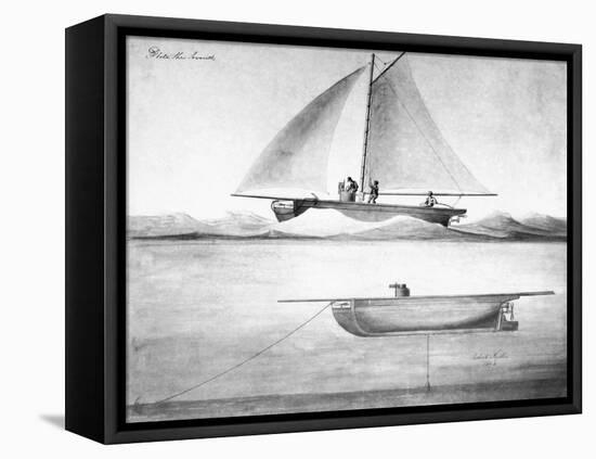Painting of the Nautilus Submarine by Robert Fulton-null-Framed Premier Image Canvas