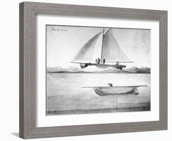 Painting of the Nautilus Submarine by Robert Fulton-null-Framed Giclee Print