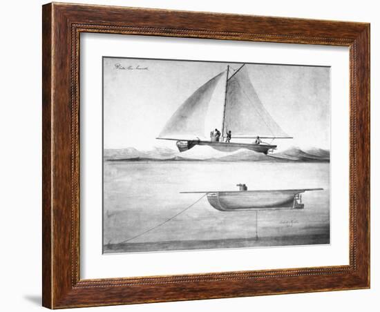 Painting of the Nautilus Submarine by Robert Fulton-null-Framed Giclee Print