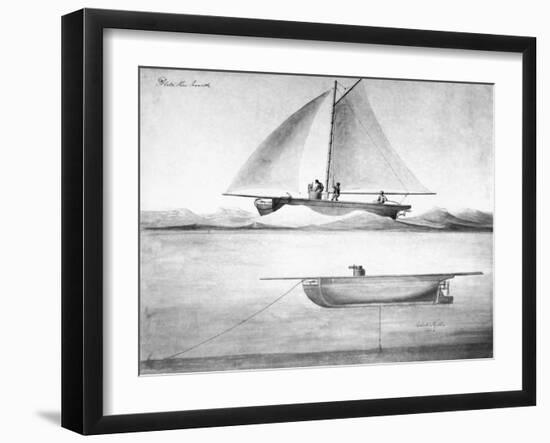 Painting of the Nautilus Submarine by Robert Fulton-null-Framed Giclee Print