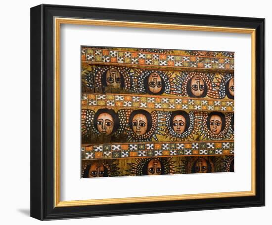 Painting of the Winged Heads of 80 Ethiopian Cherubs, Debre Berhan Selassie Church, Ethiopia-Gavin Hellier-Framed Photographic Print