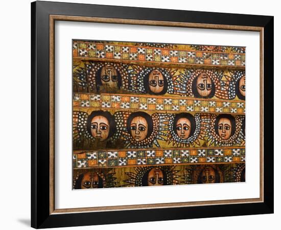 Painting of the Winged Heads of 80 Ethiopian Cherubs, Debre Berhan Selassie Church, Ethiopia-Gavin Hellier-Framed Photographic Print