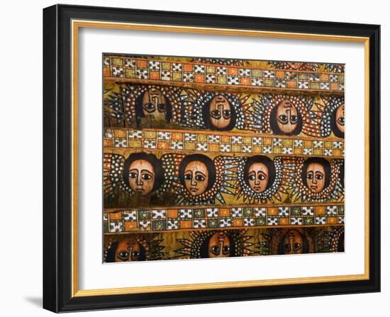 Painting of the Winged Heads of 80 Ethiopian Cherubs, Debre Berhan Selassie Church, Ethiopia-Gavin Hellier-Framed Photographic Print