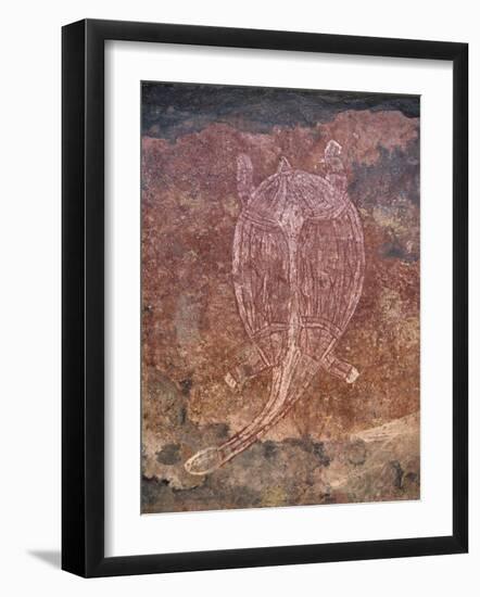 Painting of Turtle at the Aboriginal Rock Art Site at Obirr Rock in Kakadu National Park-Robert Francis-Framed Photographic Print