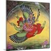 Painting of Vishnu and his consort Lakshmi riding on the bird-god Garuda. Artist: Unknown-Unknown-Mounted Giclee Print