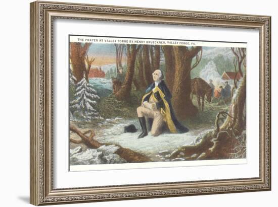 Painting of Washington at Valley Forge-null-Framed Premium Giclee Print