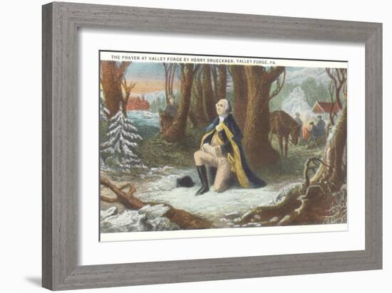 Painting of Washington at Valley Forge-null-Framed Premium Giclee Print