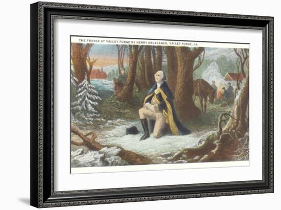 Painting of Washington at Valley Forge-null-Framed Premium Giclee Print