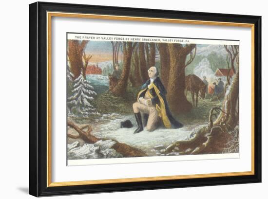 Painting of Washington at Valley Forge-null-Framed Premium Giclee Print