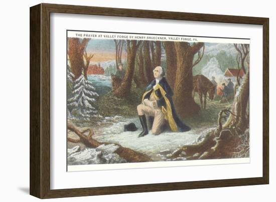 Painting of Washington at Valley Forge-null-Framed Art Print