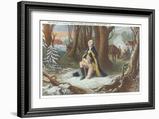 Painting of Washington at Valley Forge-null-Framed Art Print