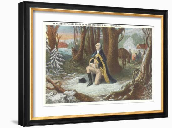 Painting of Washington at Valley Forge-null-Framed Art Print