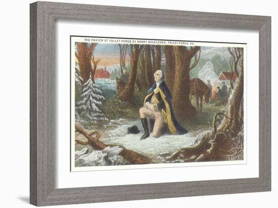 Painting of Washington at Valley Forge-null-Framed Premium Giclee Print