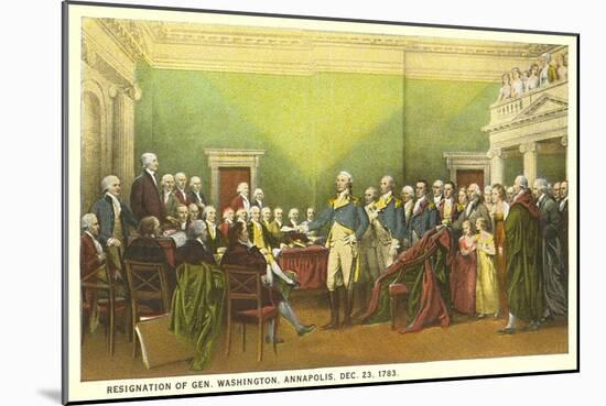 Painting of Washington's Resignation-null-Mounted Art Print