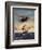 Painting og a Plane Flying near a Ship-null-Framed Art Print