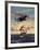 Painting og a Plane Flying near a Ship-null-Framed Art Print