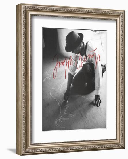 Painting on the Floor Action, Herzogstrasse 79, c.1982-Joseph Beuys-Framed Art Print