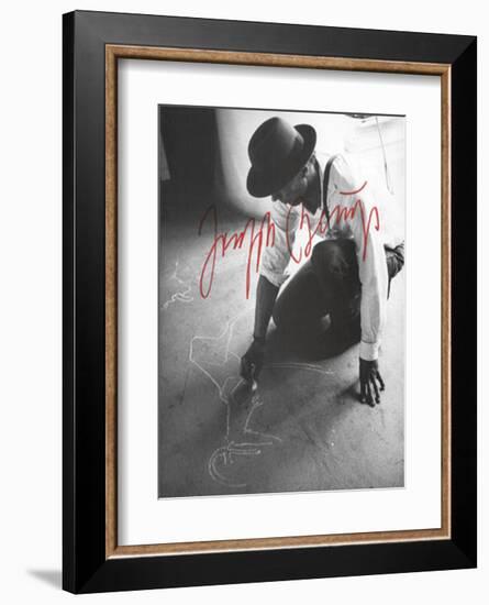 Painting on the Floor Action, Herzogstrasse 79, c.1982-Joseph Beuys-Framed Art Print