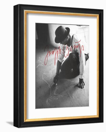 Painting on the Floor Action, Herzogstrasse 79, c.1982-Joseph Beuys-Framed Art Print