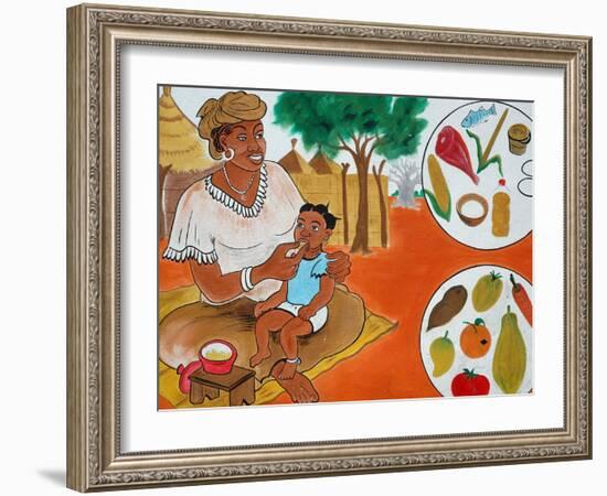 Painting on the Front Wall of a Medical Dispensary, Joal, Senegal, West Africa, Africa-Godong-Framed Photographic Print