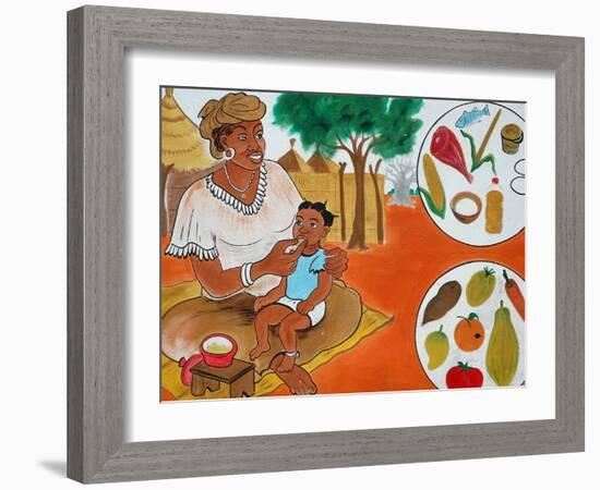 Painting on the Front Wall of a Medical Dispensary, Joal, Senegal, West Africa, Africa-Godong-Framed Photographic Print