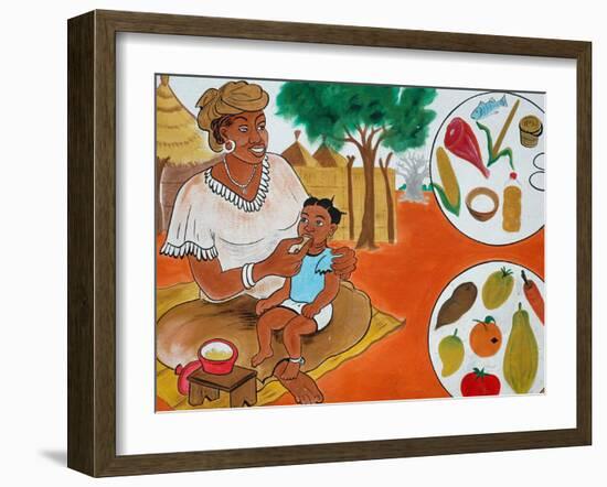 Painting on the Front Wall of a Medical Dispensary, Joal, Senegal, West Africa, Africa-Godong-Framed Photographic Print