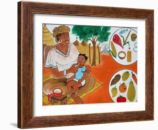 Painting on the Front Wall of a Medical Dispensary, Joal, Senegal, West Africa, Africa-Godong-Framed Photographic Print