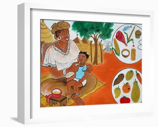 Painting on the Front Wall of a Medical Dispensary, Joal, Senegal, West Africa, Africa-Godong-Framed Photographic Print