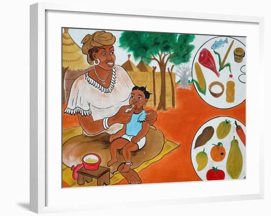 Painting on the Front Wall of a Medical Dispensary, Joal, Senegal, West Africa, Africa-Godong-Framed Photographic Print