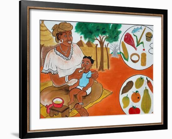 Painting on the Front Wall of a Medical Dispensary, Joal, Senegal, West Africa, Africa-Godong-Framed Photographic Print