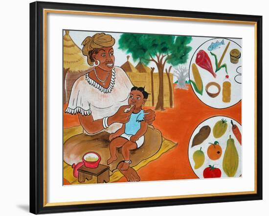 Painting on the Front Wall of a Medical Dispensary, Joal, Senegal, West Africa, Africa-Godong-Framed Photographic Print