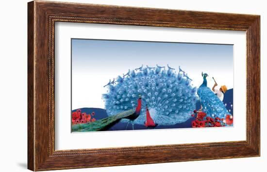 Painting Peacocks-Nancy Tillman-Framed Art Print