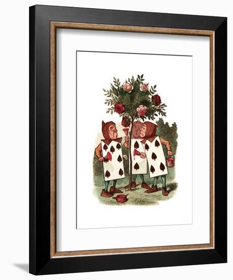 Painting Roses Alice in Wonderland by John Tenniel-Piddix-Framed Art Print