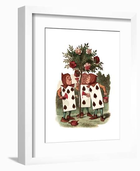 Painting Roses Alice in Wonderland by John Tenniel-Piddix-Framed Art Print