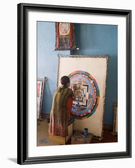 Painting School, Boudhanath (Bodhnath) Stupa, Kathmandu, Nepal-Ethel Davies-Framed Photographic Print