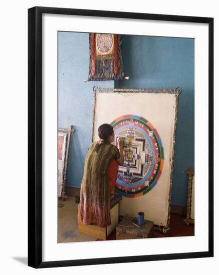 Painting School, Boudhanath (Bodhnath) Stupa, Kathmandu, Nepal-Ethel Davies-Framed Photographic Print