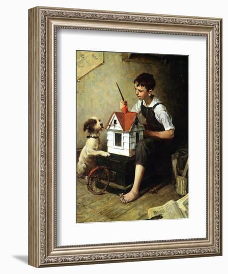 Painting the Little House-Norman Rockwell-Framed Giclee Print