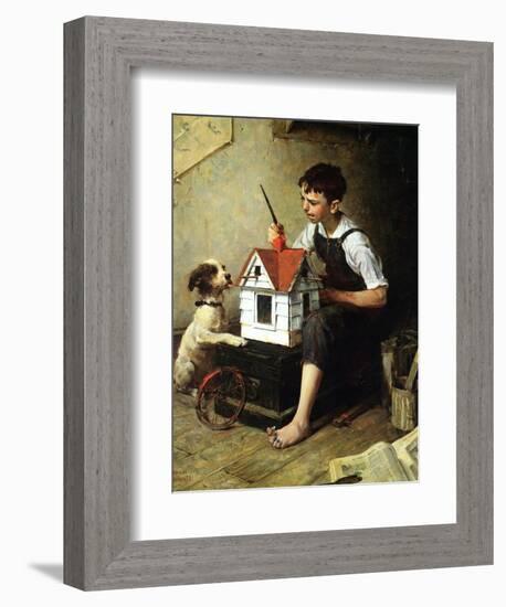 Painting the Little House-Norman Rockwell-Framed Giclee Print